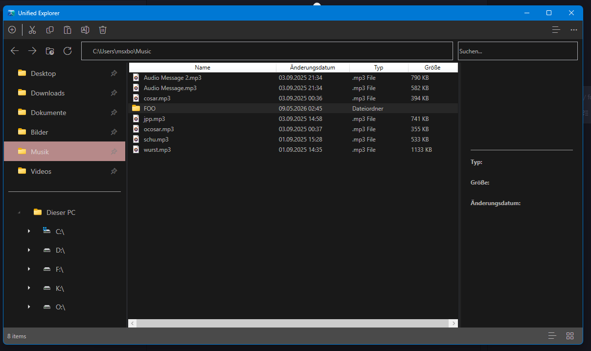 UnifiedExplorer Dark Mode